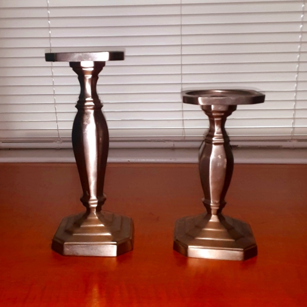 Metal Pillar Candle Holders